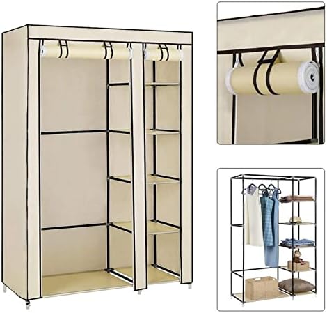 Ajith Conjunto de pano dobrável Montagem fácil de instalar armário de guarda -roupa de grande capacidade