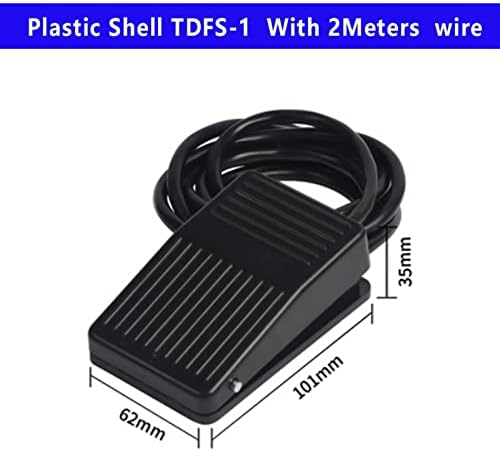 Aybal 1pcs Footswitch Plástico Pé de casca momentânea Chave de energia elétrica Pedal SPDT TDFS-1 10A 250VAC