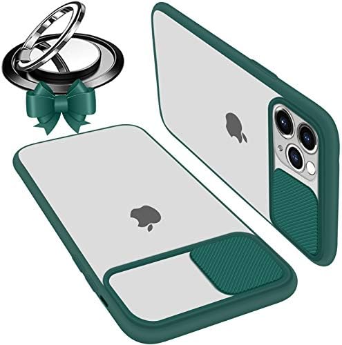 Caixa da câmera para iPhone 11, [Proteção da lente da câmera deslizante] [com suporte de anel de rotação