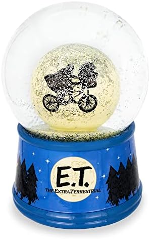 Toynk E.T. A bicicleta extra-terrestre Lua de 6 polegadas Globo de neve com peça de exibição de glitter rodopiante