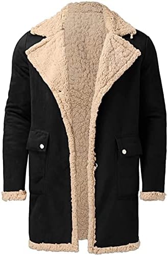 Jaquetas para homens capô de inverno com zíper de gola de lapela de gola comprida jaquetas de manga comprida