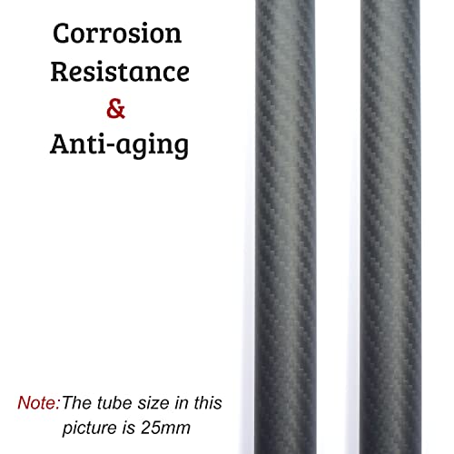 2PCS Tubo de fibra de carbono 25mmx23mmx420mm 3k Roll embrulhado Terquinho fosco