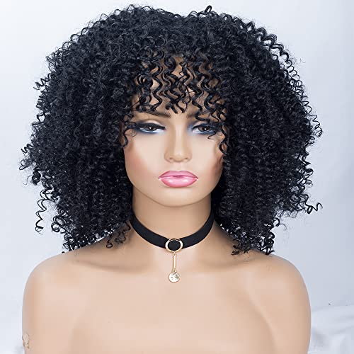 Cooineader preto peruca encaracolada peruca afro cacheado para mulheres negras comprimento de ombro afro perupela
