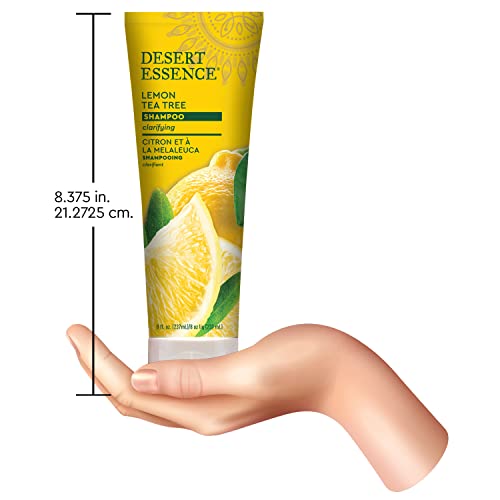 Desert Essence Lemon Tea Tree Shampoo, 8 fl oz - sem glúten, vegano, paraben livre, orgânico - use