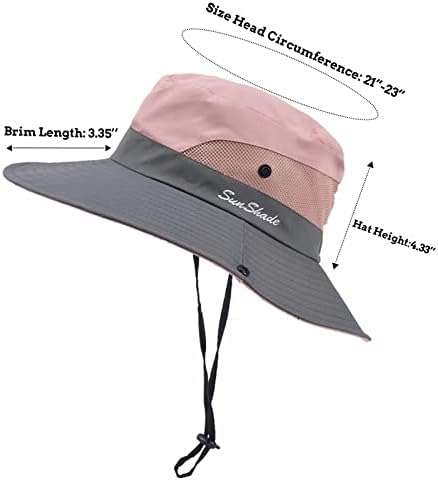 Chapéu de Ponytail Safari feminino Sun Mesh Mesh largura Proteção UV Chapéu de balde ao ar livre Chapéu