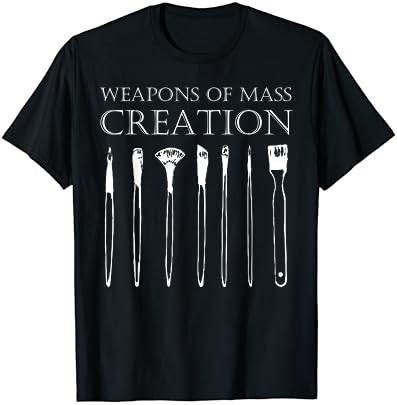 T-shirt de pincel de pincel de armas de arte em massa de armas de massa