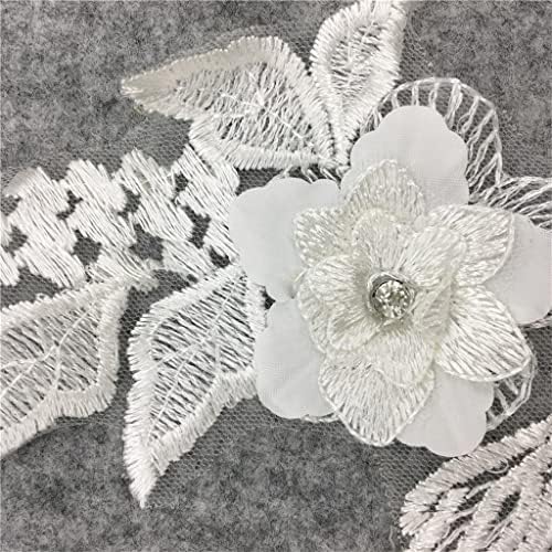 TJLSS Bordado branco Bordado Flower Lace Applique Tonom Lace Collar Fabric Supplies de decote de decoração artesanal