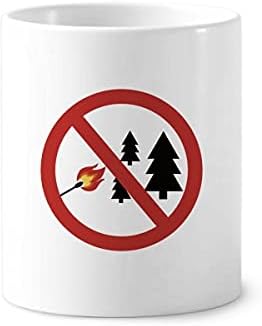Logotipo sem incêndio no suporte da caneta da escova de dentes da floresta