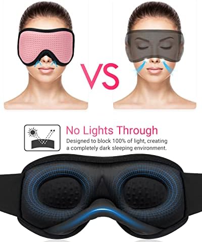 Musicozy Sleep Headphones Bluetooth Headnd, 3D Bloco de máscara de olho para dormir respirável Bloco leve