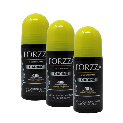 Forzza Roll-on Desodorante Daring, 3 pacote de 2,03 oz cada, 3 garrafas de rolagem