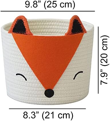 T&T Homewares Small fox fox cesto de raposa laranja para organizador de fraldas, cestas de lavanderia