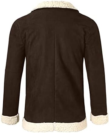 Jaquetas xiaxogool para homens, casaco de tosquinho masculino de camurça faux sherpa forrada de inverno