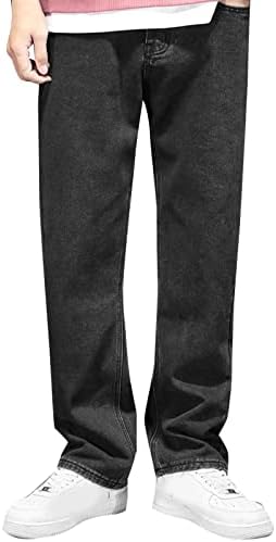 Miashui Tie Band Mens Autumn Winter Casual Pant Sports Sports com calças de jeans de bolso Long Fuzzy