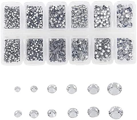PETIERWEIT [10080 PCS] Hotfix Rhinestones Gems de vidro de cristal redondos e de tamanhos claros de tamanhos AB