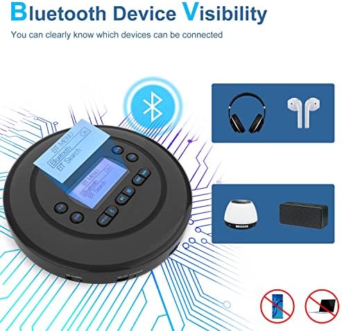 CD player Bluetooth e CD player com alto -falante e transmissor FM 2 em 1 conjunto