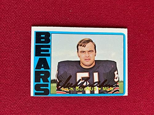 1972, Dick Butkus, Autografado Topps Trading Bears - Cartões de futebol autografados da NFL