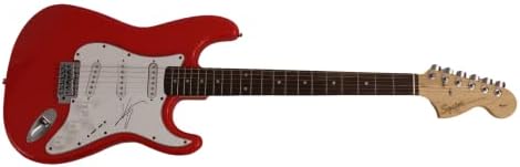 Vince Neil assinou autógrafo em tamanho real carro de corrida vermelha stratocaster guitarra elétrica
