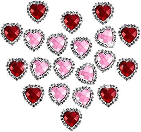 Botões de strass de coração 23mm Botões de costura enfeites decoração Costura em botões de shinestones Embelezamentos