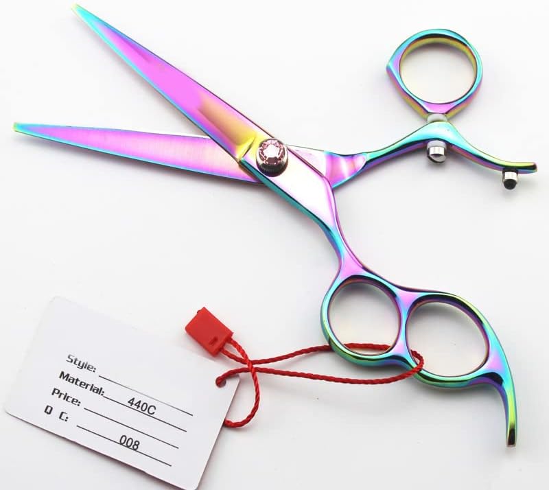Tesoura de corte de cabelo, laser de 6 polegadas escultura profissional de cabelo de cabelo de cabelo