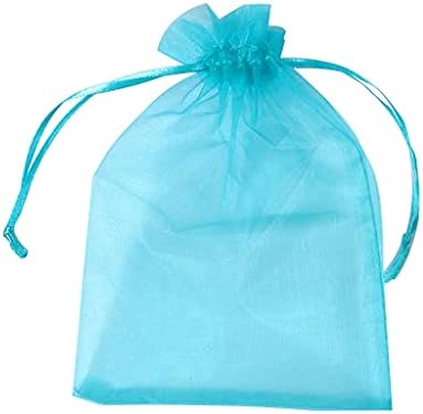 10 PCs Blue Organza Gift Bag Jeia Candy Jóias Bolsa de Custring 7 X 9cm Manipulada Conveniente