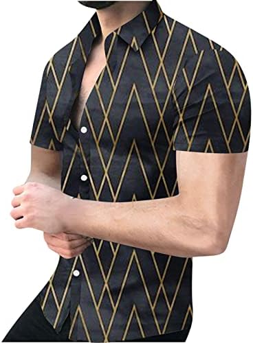 Camisas masculinas para baixo, moda 3D de manga curta de manga curta