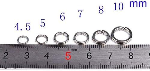 50 peças portáteis aço inoxidável Double Loop Split Ring Ring Rings Rings Tackle Durável Anel Durável -
