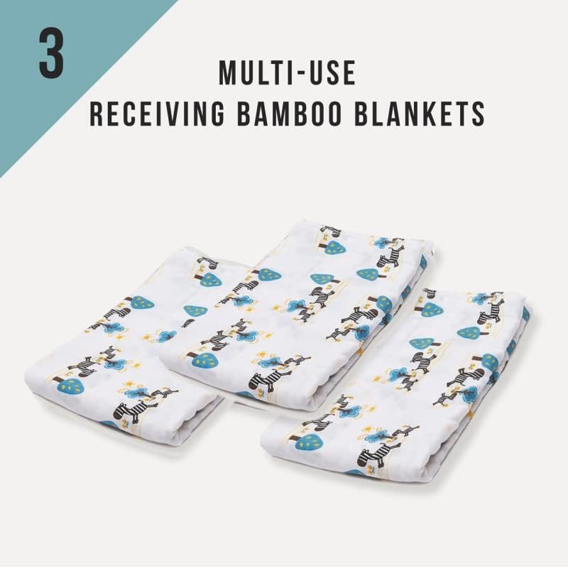 Kawaii Baby Bamboo Swadling/Receber Cobertores Conjunto de presentes, super macio, capa da sombra do