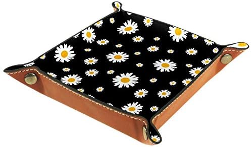 Lyetny Beautiful Daisy Fundamento floral Organizador Bandeja caixa de armazenamento Bandeja de mesa de mesa de