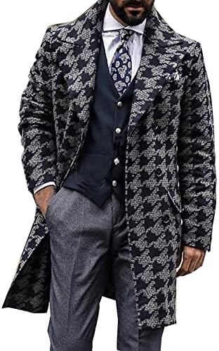 Uofoco manga longa casaco de caminhada de grande porte de inverno botão casual jaqueta lapela sólida lã macia