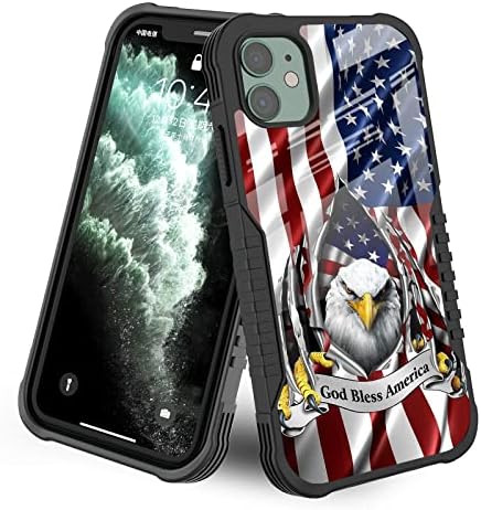 Lanjindeng iPhone 11 Case Black and White American Flag Design Para homens meninos [Shopfrove] [Anti-Scratch]