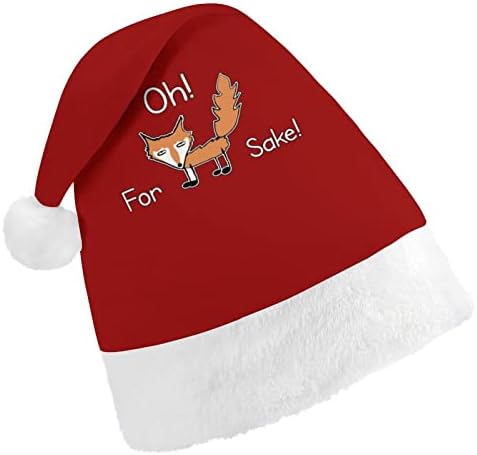 Citação engraçada para o chapéu de natal de raposa de raposa macio de santa gorro engraçado para festa festiva