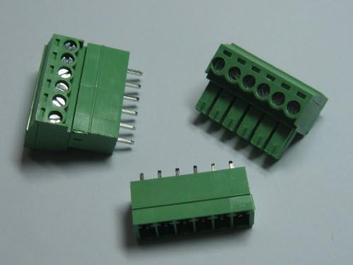 200 PCS Pitch Pitch 3,5 mm 6way/pino parafuso de parafuso do bloco de blocos com pino reto de cor verde tipo Skyking