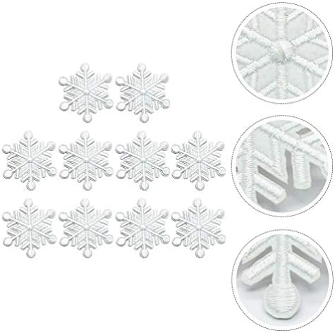 Kesyoo 10pcs Snowflake Patches ferro em remendos bordados Apliques para artes de artes de artesanato DIY