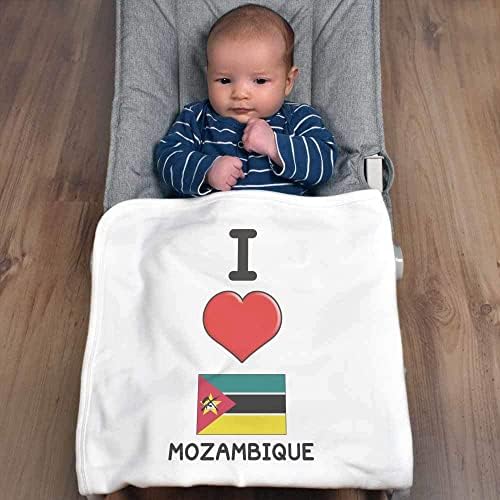 Azeeda 'eu amo moçambique' algodão cobertor / xale