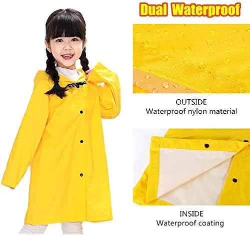 Casa -chuva com capuz de casaco de chuva para crianças amarelas para meninos meninos, crianças de chuva, trajes