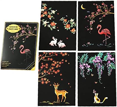 RULUTI 4PCS/Set Scratch Art Cards for Kids Large Scratch Art Pad Pad Rainbow Scratch Art Notes Colorful