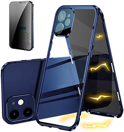 Case magnética anti-peeping compatível com iPhone12 Pro, [protetor de tela embutido e protetor