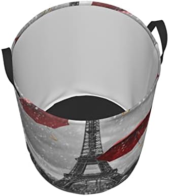 Torre com guarda -chuva vermelha, cesta de lavanderia à prova d'água com alça, adequada para lavanderia