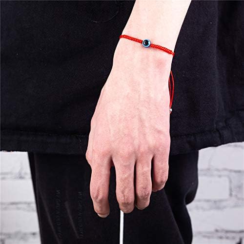 KELISTOM 6 peças Olhos malignos/Hamsa Hand Kabbalah String Bracelets para homens homens meninos meninas, braceletes de cordas pretas azuis vermelhas azuis vermelhas, pulseira de amuleto para proteção e boa sorte