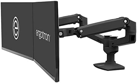 Ergotron - braço de monitor duplo lx, montagem em mesa da vesa - for2 monitores a 27 polegadas, 7 a 20 libras - Matte Black