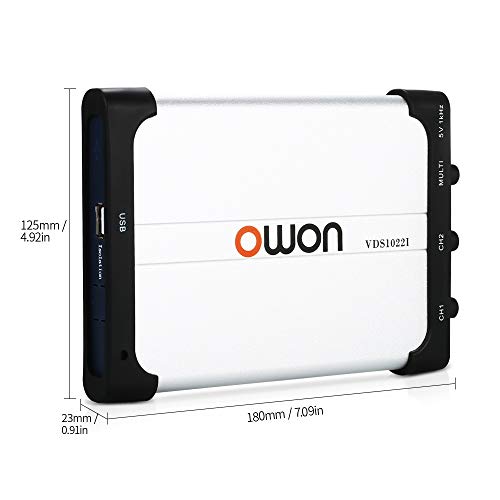 OWON VDS1022I Largura de banda de osciloscópio de dual-canal virtual de 25mHz USB 100ms/s Taxa de amostra