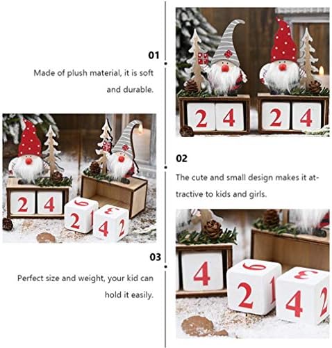 PretyZoom 2pcs Calendária de contagem regressiva de Natal Bloco de madeira Decoração de calendário de mesa de