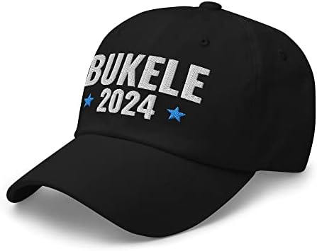 Nayib Bukele Cap Presidente 2024 El Salvador Nuevas Idéias Bordado Gorra Bordada Black