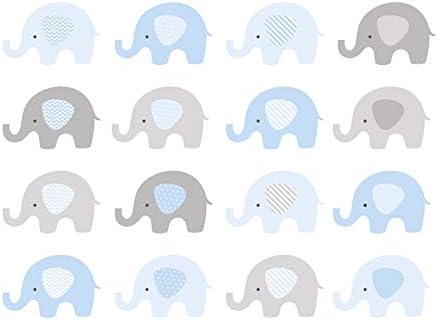 OHPOPSI WALS0462 Mural de parede de elefante azul bebê