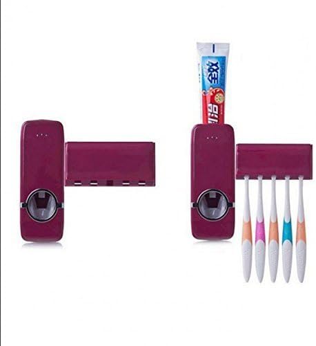 Dispensador de creme dental automático e porta -escova de dentes - Squeezer de pasta de dente com porta