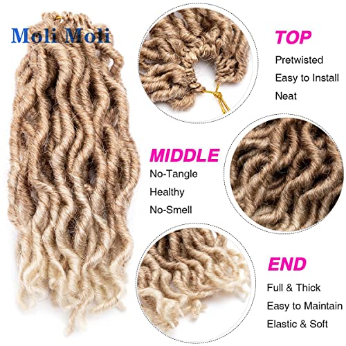 Moli moli 6 pacotes 7 polegadas Locs Curly Crochet Hair Short Faux Locs para mulheres