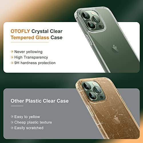 Otofly Crystal Clear projetado para o iPhone 13 Pro Max Case, [CHOQUE DE CHUMGE DE GRADOR MILITAR]