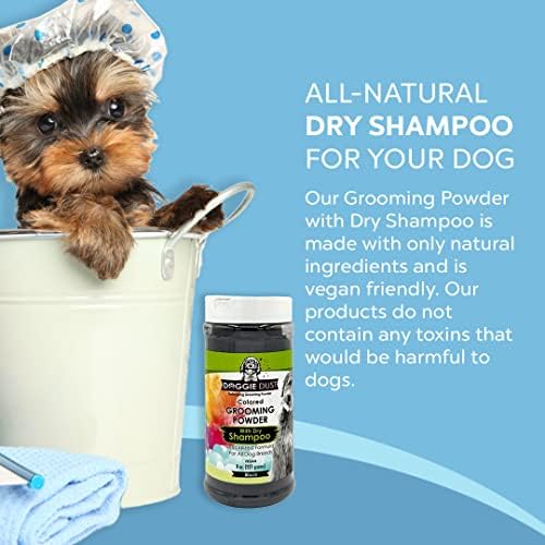 Doggie poeira colorida em pó com shampoo seco para facilitar a escovação de tapetes e emaranhados de