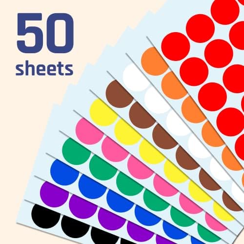 1200 pacote, etiquetas de ponta de ponta de colorir de 1 - 10 cores variadas