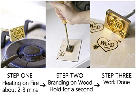 Carimbo de ferro de marca durável personalizada para madeira, marca de selo de couro, preenchimento de